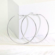 Carica l'immagine nel visualizzatore di Gallery, VU100 Orecchini Cerchio 60mm Argento sterling 18 carati Oro Argento-60mm - Ilgrandebazar