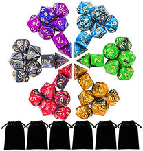 Carica l'immagine nel visualizzatore di Gallery, iFergoo 42 Pezzi Dadi Poliedrici da Gioco Doppio-Colore per RPG Dungeons e...