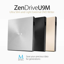 Carica l'immagine nel visualizzatore di Gallery, Asus Masterizzatore Esterno ZenDrive U9M TYPE C, Ultra Slim 8x, Argento - Ilgrandebazar