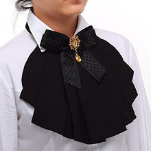 Carica l'immagine nel visualizzatore di Gallery, BLESSUME Donne vittoriano Chiffon jabot Collo Collare 1 pezzo Nero - Ilgrandebazar