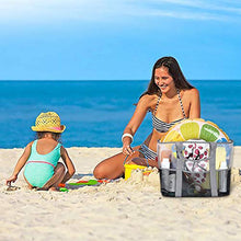 Carica l'immagine nel visualizzatore di Gallery, YOOFAN Borsa da Spiaggia-Borsa Grande a Rete Spiaggia - M, Grigio
