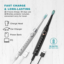 Carica l'immagine nel visualizzatore di Gallery, 2 Spazzolini elettrici Sonic 5 Modalità 8 508bianco E Nero