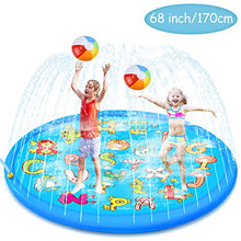 Carica l'immagine nel visualizzatore di Gallery, aovowog Tappetino Gioco d'Acqua per Bambini,170cm/68'' Splash Pad Sprinkler...