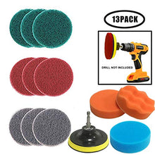 Carica l'immagine nel visualizzatore di Gallery, JOQINEER 13 Pezzi Pagliette Abrasive per Elettrico Trapano - Pulitore 13Pcs