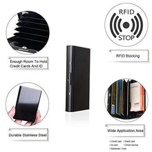 Carica l'immagine nel visualizzatore di Gallery, Vicloon Porta Carte, RFID e NFC Blocking Tessere Credito in 1 Pz Nero