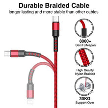 Carica l'immagine nel visualizzatore di Gallery, RAVIAD Multi Cavo di Ricarica, 3 in 1 USB Micro Tipo C Rosso