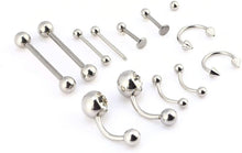 Carica l'immagine nel visualizzatore di Gallery, 20 pezzi/set Kit professionale per body piercing, aghi piercing in acciaio