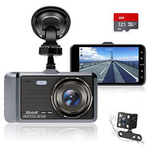 Carica l'immagine nel visualizzatore di Gallery, Dash Cam, Abask Doppia Telecamera per Auto, 4 Pollici FHD 1080P Visione...
