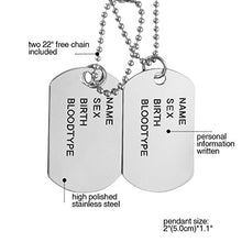 Carica l'immagine nel visualizzatore di Gallery, OIDEA Collana Dog Tag Uomo Militare Lega con Pendente Argento - Ilgrandebazar