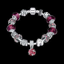 Carica l'immagine nel visualizzatore di Gallery, LDUDU Bracciale Charms da donna in argento con charms vetro di... - Ilgrandebazar