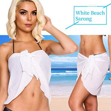 Carica l'immagine nel visualizzatore di Gallery, VDSOW 2 Pezzi Pareo Mare Donna, Bianco e Nero Mezzo Beach Cover up...