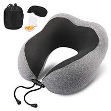 Carica l'immagine nel visualizzatore di Gallery, Cuscino da viaggio a memory foam realizzato in morbida e B-grigio Memory Foam