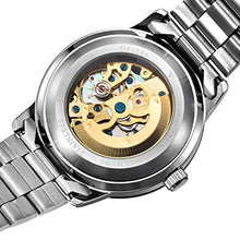 Carica l'immagine nel visualizzatore di Gallery, Alienwork IK Orologio Nero/Movimento D'oro/Cinturino In Metallo Argento - Ilgrandebazar