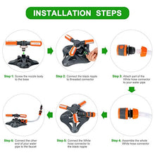 Carica l'immagine nel visualizzatore di Gallery, Weeygo Irrigatore Prato, Lawn Sprinkler Automatico Rotante a 360 °,...