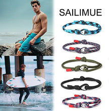 Carica l'immagine nel visualizzatore di Gallery, sailimue 5 Pezzi Nautico Corda Bracciali Marine per Uomo Donna Handmade...