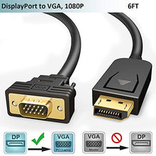 Carica l'immagine nel visualizzatore di Gallery, Cavo DisplayPort VGA 1,8m,Adattatore DP 1.2 a a 1,8M