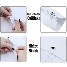 Carica l'immagine nel visualizzatore di Gallery, HAWSON Classic Nero Uomo Francese Tuxedo Shirt Borchie e Silver Tone/Black - Ilgrandebazar