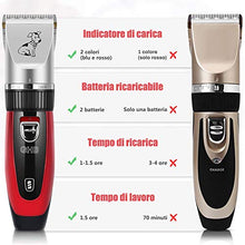 Carica l'immagine nel visualizzatore di Gallery, GHB Tosatrice Cani Professionale Animali Elettrica Rosso - Ilgrandebazar