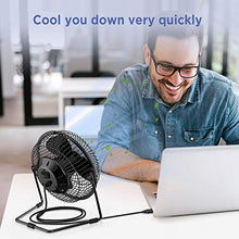 Carica l'immagine nel visualizzatore di Gallery, EasyAcc Ventilatore USB, 6 Pollici Mini da Tavolo 6 Pollici, Nero