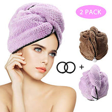 Carica l'immagine nel visualizzatore di Gallery, Magicfun Asciugamano per Capelli Turbante, 2 Pezzi Quadrato... - Ilgrandebazar