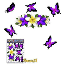 Carica l'immagine nel visualizzatore di Gallery, Fiore Viola Frangipani Plumeria Piccolo Grappolo + farfalla adesivo... - Ilgrandebazar