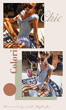 Carica l'immagine nel visualizzatore di Gallery, Yuson Girl Bikini Intero Sexy Donna,V Neck Swimsuit Push L, Blu