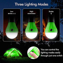 Carica l'immagine nel visualizzatore di Gallery, Winzwon Lampade Led Campeggio, 3 Pack Lampadina Portatile Colourful