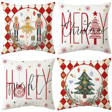 Carica l'immagine nel visualizzatore di Gallery, ARNTY Natale Federe Cuscini Divano 45x45, Natale Federe Cuscino,Cuscini Natalizi,Copricuscini Divano Set di 4 Fodere Cuscini Moderna Federe Decorative Camera da Letto Divano Cuscino per Esterno