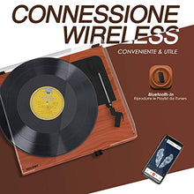 Carica l'immagine nel visualizzatore di Gallery, Souidmy Giradischi Bluetooth per Dischi in Vinile, con...