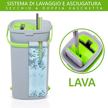 Carica l'immagine nel visualizzatore di Gallery, Easygleam Set Mocio Lavapavimenti e Secchio | Mop Pavimenti in Microfibra |...
