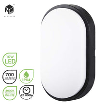 Carica l'immagine nel visualizzatore di Gallery, M EGA MEGACUBE Ovale Lampada da Parete Esterno LED Nero 10w - Ilgrandebazar