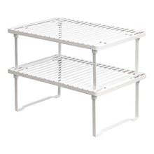 Carica l'immagine nel visualizzatore di Gallery, Amazon Basics - Ripiani portaoggetti impilabili da cucina, Bianco