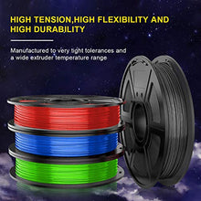Carica l'immagine nel visualizzatore di Gallery, TPU 3D Printer Filament 1.75mm, Dimensional Accuracy +/- Black 1.75mm