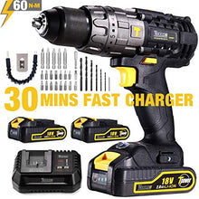 Carica l'immagine nel visualizzatore di Gallery, Avvitatore a Batteria 18V, TECCPO 60N.m Trapano A Batteria2 - Ilgrandebazar