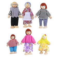Carica l'immagine nel visualizzatore di Gallery, NUOLUX Burattino di legno giocattoli bambole famiglie, 6pcs (colore... - Ilgrandebazar
