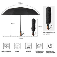 Carica l'immagine nel visualizzatore di Gallery, ECHOICE Ombrello Portatile Automatico Antivento, Pieghevole Nero