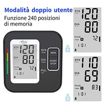 Carica l'immagine nel visualizzatore di Gallery, Misuratore Pressione Sanguigna da Braccio - Lovia Sfigmomanometro Digitale...