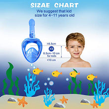 Carica l'immagine nel visualizzatore di Gallery, E-MANIS Maschere da Immersione,Snorkeling Maschera Full Face 180° Blu