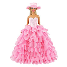 Carica l'immagine nel visualizzatore di Gallery, Miunana Sera Party Abito Vestito Buddle Lungo A Scale + Cappello per Rosa - Ilgrandebazar