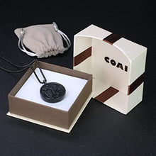 Carica l'immagine nel visualizzatore di Gallery, COAI Pendente in Ossidiana Nera con San Michele Intarsiato, Acciaio Inox