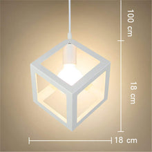 Carica l'immagine nel visualizzatore di Gallery, Lampada a sospensione Vintage industriale, cubo creativo battuto Bianco - Ilgrandebazar
