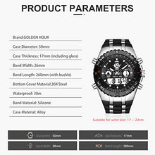 Carica l'immagine nel visualizzatore di Gallery, Orologio sportivo da uomo, impermeabile, cronometro, data, Argento Nero - Ilgrandebazar