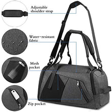 Carica l'immagine nel visualizzatore di Gallery, NUBILY Borsone Palestra da Uomo Donna con Scomparto Scarpe Grande Nero-2