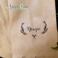 Carica l'immagine nel visualizzatore di Gallery, 50 pezzi Sacchetti Stampati carta Kraft, Grazie, 10x16 centimetri,... - Ilgrandebazar