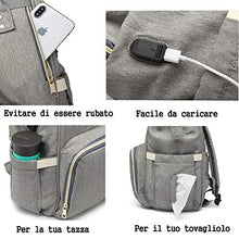 Carica l'immagine nel visualizzatore di Gallery, Zaino Mamma Multifunzione Neonato Fasciatoio Bambino Impermeabile Light Gray - Ilgrandebazar