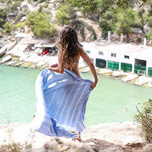 Carica l'immagine nel visualizzatore di Gallery, LeStoff Telo Mare Fouta da Bagno XXL 100% 100 x 180 cm, Light Blue