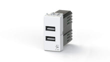 Carica l'immagine nel visualizzatore di Gallery, Presa USB da muro 2.4 Ampere, Compatibile con Vimar Plana, Bianca Bianco