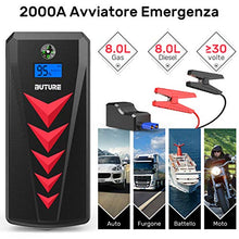 Carica l'immagine nel visualizzatore di Gallery, BuTure Avviatore di Emergenza, 2000A 22000mAh Batterie per Motori...