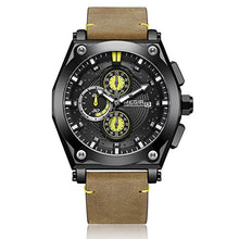 Carica l'immagine nel visualizzatore di Gallery, Orologio Uomo Sport Impermeabile Cronografo Quarzo Marrone Nero - Ilgrandebazar