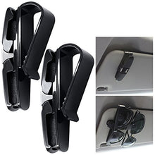 Carica l'immagine nel visualizzatore di Gallery, FineGood - Set di 2 Supporti per Occhiali da Sole Auto, con Clip Nero - Ilgrandebazar